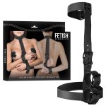 Fetish Submissive Deluxe – zestaw uprzęży z regulacją szyi i nadgarstków, wegańska skóra