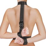 Fetish Submissive Deluxe – zestaw uprzęży z regulacją szyi i nadgarstków, wegańska skóra
