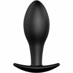Pretty Love Korek anatomiczny silikonowy kotwica 8,5cm czarny medyczny
