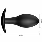 Pretty Love Korek anatomiczny silikonowy kotwica 8,5cm czarny medyczny