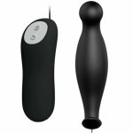 Pretty Love Plug wibracyjny 12 trybów czarny silikonowy z pilotem bezprzewodowym