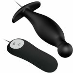 Pretty Love Plug wibracyjny 12 trybów czarny silikonowy z pilotem bezprzewodowym