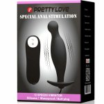Pretty Love Plug wibracyjny 12 trybów czarny silikonowy z pilotem bezprzewodowym