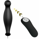 Pretty Love Plug wibracyjny 12 trybów czarny silikonowy z pilotem bezprzewodowym