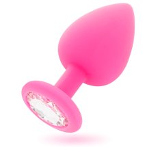 Intense Shelki L anatomiczna wtyczka silikonowa fuksja 9,2cm podstawa romb