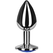 Secret Play Korek aluminiowy niebieski M z dekoracyjnym kryształem, ergonomiczny 8,5 cm