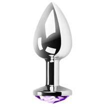 Secret Play korek anatomiczny Lila S aluminium 7,5cm z kryształową ozdobą