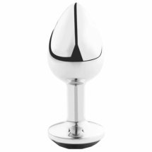 Secret Play korek anatomiczny aluminium czarny M 8,5cm z dekoracją