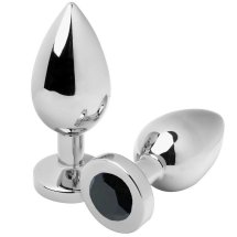 Metal Hard korek ozdobny stalowy z czarnym kryształem S 5,7 cm, kompaktowy, wodoodporny