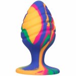 CalExotics Cheeky Medium Tie Dye silikonowa zatyczka anatomiczna z przyssawką 9cm, tie-dye
