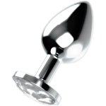 OHMAMA Korek aluminiowy z kryształem L, 4x9cm, elegancki design, gładka powierzchnia