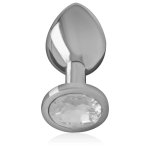 Intense Aluminiowa Wtyczka Anatomiczna Srebrny Kryształ, rozmiar S, 7 cm