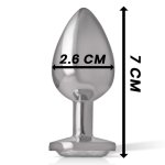 Intense Aluminiowa Wtyczka Anatomiczna Srebrny Kryształ, rozmiar S, 7 cm
