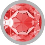 Intense Korek Metalowy Anatomiczny L z czerwonym kryształem, 9 cm, srebrny