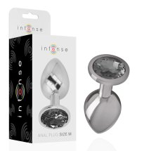 Intense Metalowy Korek Anatomiczny M z czarnym szkłem, 8 cm, elegancki design
