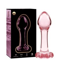 Ibiza Nebula Series Model 2 szklany korek anatomiczny różowy, 11 cm, borokrzemian