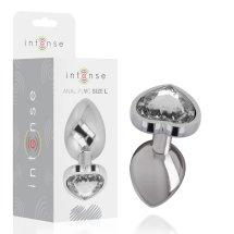 Intense Korek Metalowy Aluminium L z białym sercem, 9x4 cm, ozdobny