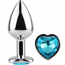 Secret Play Metalowy korek dekoracyjny Blue Heart, 7 cm, mały rozmiar, niebieska aplikacja