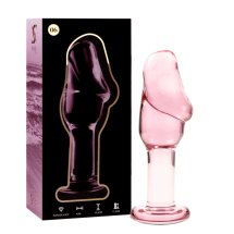 Ibiza Nebula Series Model 6 szklany korek anatomiczny różowy, 12,5 cm, hipoalergiczny