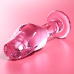 Ibiza Nebula Series Model 6 szklany korek anatomiczny różowy, 12,5 cm, hipoalergiczny