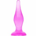 Baile Korek Analny Soft Touch Liliowy 14,2 cm, elastyczny z przyssawką, miękki materiał
