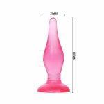 Baile Korek Analny Soft Touch Liliowy 14,2 cm, elastyczny z przyssawką, miękki materiał