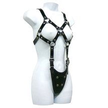 ZADO Leather Body – regulowana skórzana uprząż damska S-XL, metalowe elementy