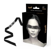 Coquette Chic Desire Koronkowa Maska na Oczy Czarna ze Wstążką – uniwersalny rozmiar