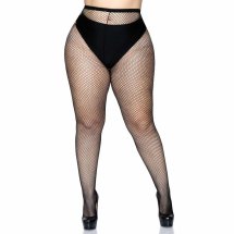 Leg Avenue Rajstopy Kabaretki Plus Size Czarne Nylon – uniwersalny duży rozmiar