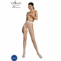 Passion ECO S007 Bodystocking biały, ekologiczny z recyklingu, uniwersalny rozmiar