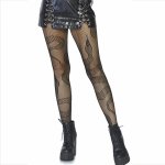 Leg Avenue pończochy kabaretki czarne z wzorem wężowym, siateczka, One Size