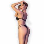 Chilirose CR 4700 Komplet Body Czarny S/M z maską, ekoskóra i sznurowanie