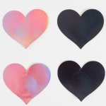 Secret Play WOW Heart holograficzne osłony na biust czarne i różowe, kształt serca