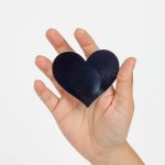 Secret Play WOW Heart holograficzne osłony na biust czarne i różowe, kształt serca