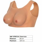 Hidden Desire Alter Ego Top silikonowy z modelowanymi piersiami E-Cup Flesh, elastyczny system