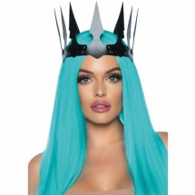 Leg Avenue Korona Maleficent czarna z syntetycznej skóry i ćwiekami, regulowana