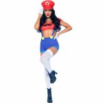 Leg Avenue Kostium Mario Bros czerwony/niebieski M – 3-częściowy komplet z czapką