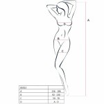 Passion BS013 bodystocking biały, siateczkowa kabaretka, uniwersalny rozmiar