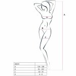 Passion BS024 bodystocking kabaretka czarna, dekoracyjny haft, uniwersalny rozmiar