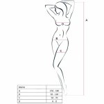 Passion BS034 bodystocking biały, kabaretka z haftem, uniwersalny rozmiar