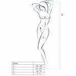 Passion BS038 bodystocking biała z haftem, kabaretka, otwarta konstrukcja, jeden rozmiar