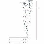 Passion BS046 Bodystocking czerwone dekoracyjny haft uniwersalny rozmiar