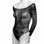 CalExotics Scandal Kombinezon Siatkowy Off Shoulder, koronkowy wzór, uniwersalny