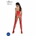 PASSION Eco Collection Bodystocking BS002 czerwony, ekologiczny, certyfikaty, uniwersalny