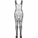 Passion Eco Collection Bodystocking BS012 czarny, ekologiczny model z recyklingu, uniwersalny rozmiar