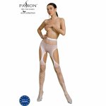 Passion Eco Collection Bodystocking ECO S005 biały, ekologiczny model z certyfikatem, uniwersalny