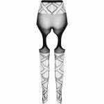Passion Eco Collection Bodystocking ECO S005 biały, ekologiczny model z certyfikatem, uniwersalny