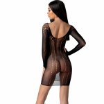 Passion BS101 Bodystocking czarny, elastyczny siatkowy model, one size
