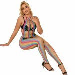 Subblime Rainbow Halter Sukienka mesh, wielokolorowa, jeden rozmiar, odkryte plecy