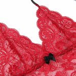 Subblime 953904 Koszulka nocna i majtki koronkowe czerwone L/XL – jedwabista tkanina